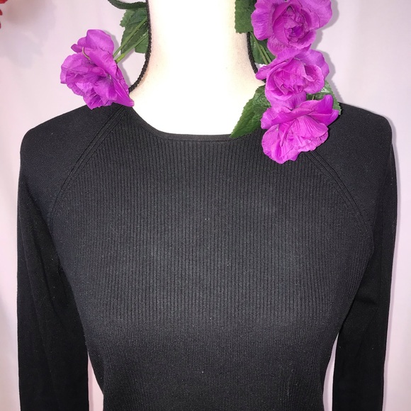 Vintage 90’s silk blend ribbed black sweater - Picture 4 of 8